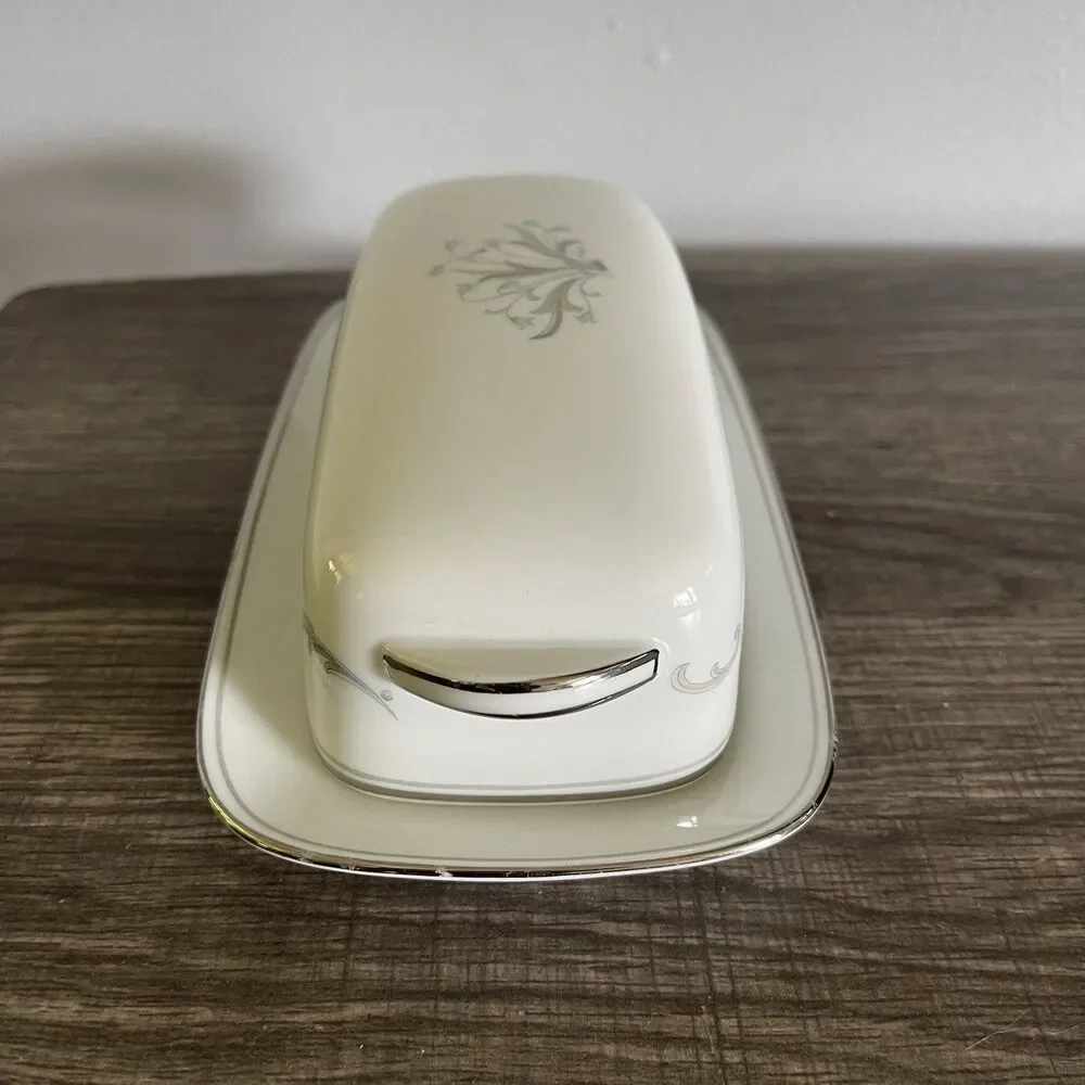 Vtg Noritake China Covered Butter Dish Chaumont Design Pattern 6008 Made Japan
